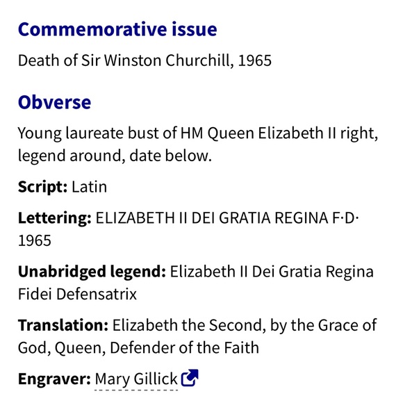 1965 Sir Winston CHURCHILL Commemorative Crown Coin - Picture 4 of 6